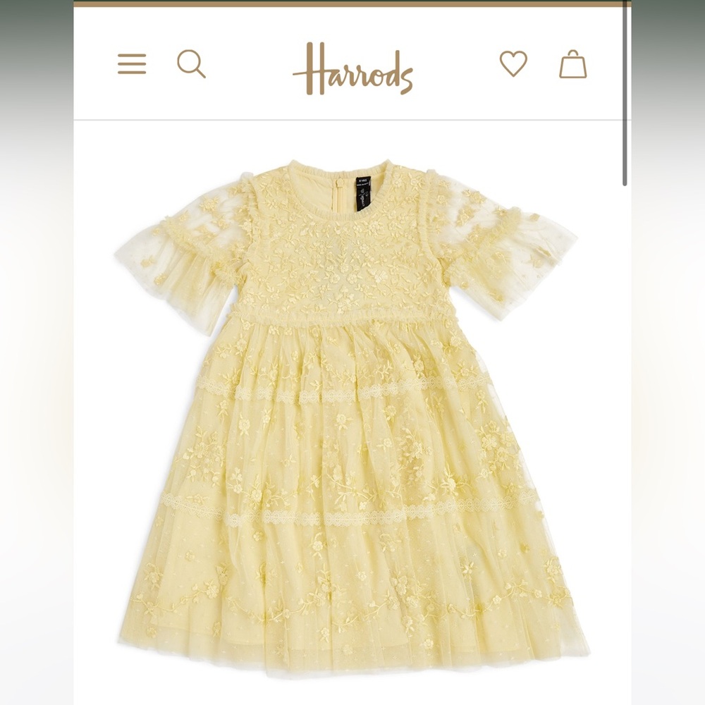 NWT Needle and Thread Sweetheart Dress buttercream yellow